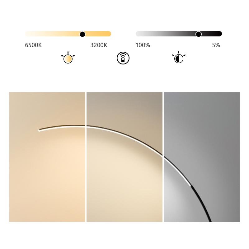 Black Aluminum LED Dimmable Arc Floor Lamps - Lamp Outdoor