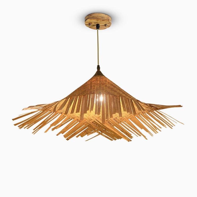 Caribbean Infused Bamboo Woven Pendant Light Burlywood Kitchen Lighting - Lamp Outdoor