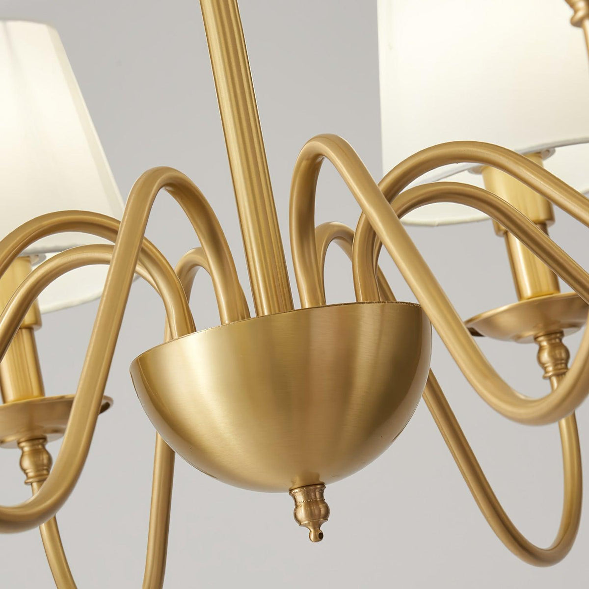 Auruora Chandelier Brass Fabric Shade Classic
