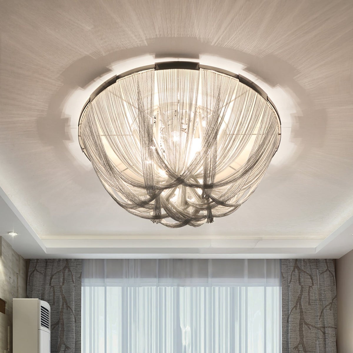 Talj Ceiling Light Tassel Aluminum Chain Nickel Frame