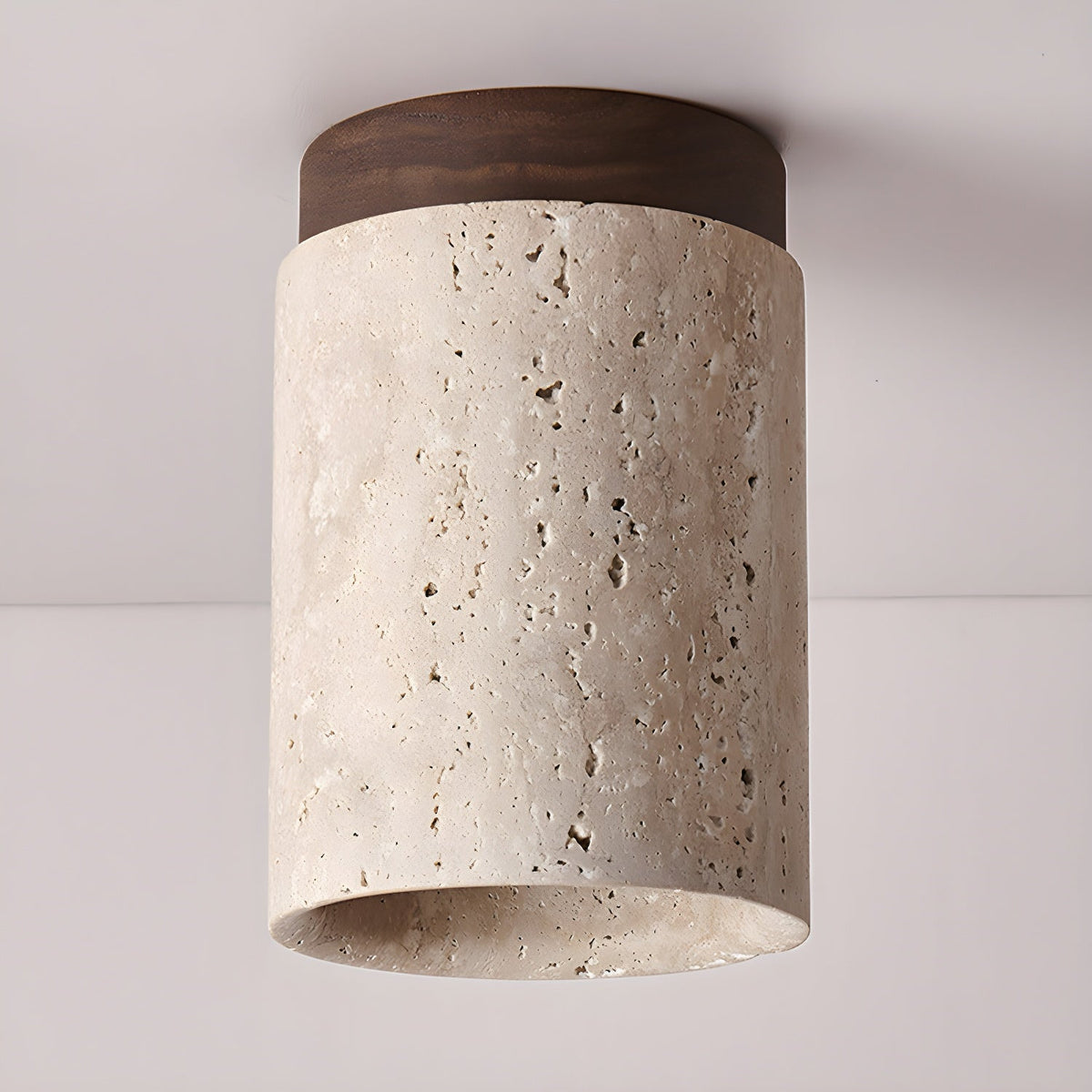 Valelelle Cylinder Cap Travertine Ceiling Light