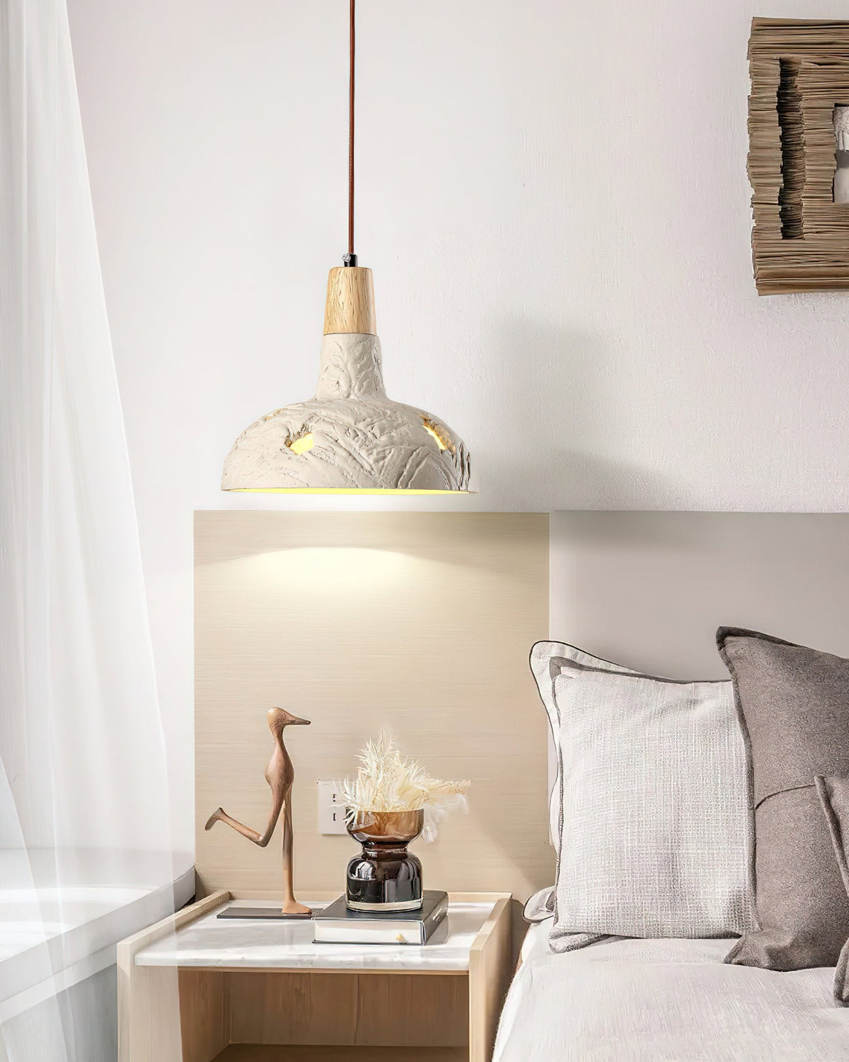 Ormarion Nordic Art Carve Cement Pendant Lamp