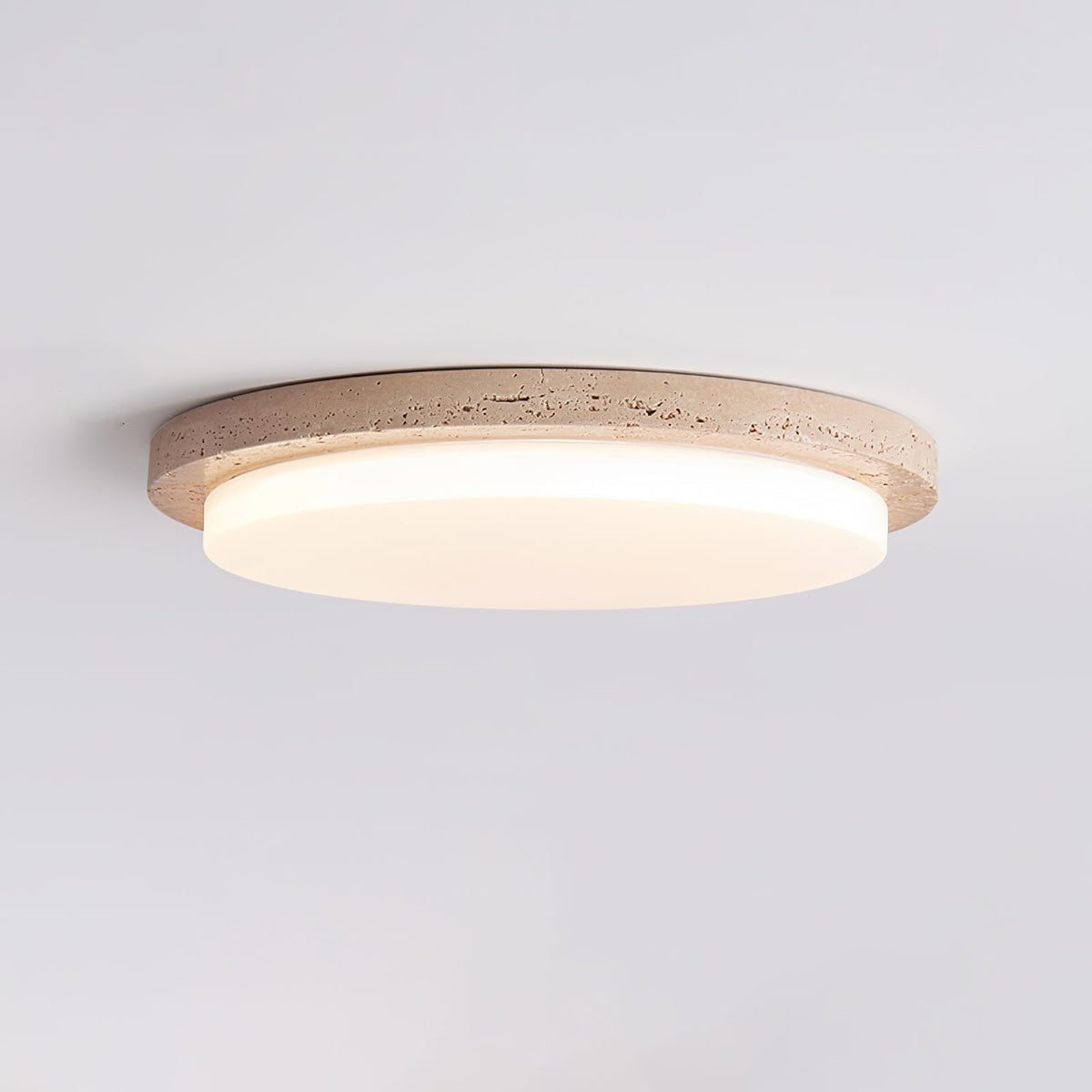 Tavisella Smooth-Rim Travertine Ceiling Light