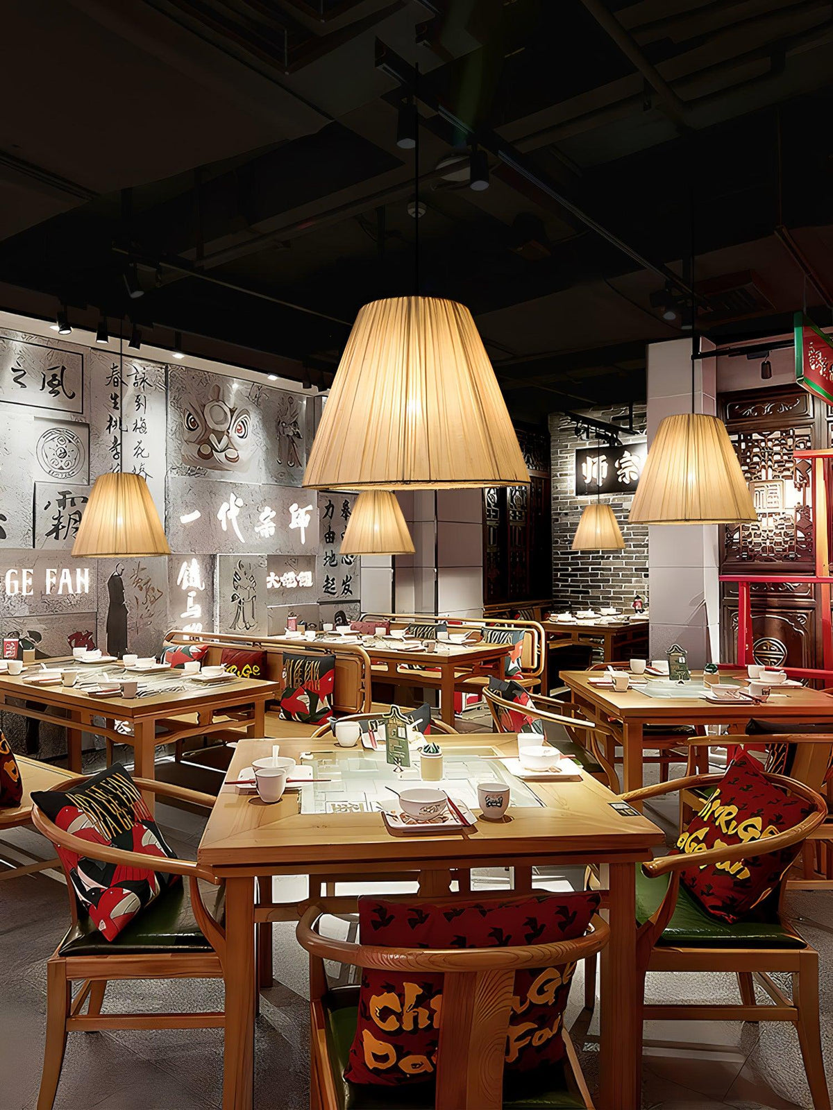 Docan Fabric Retro Pendant Lamp