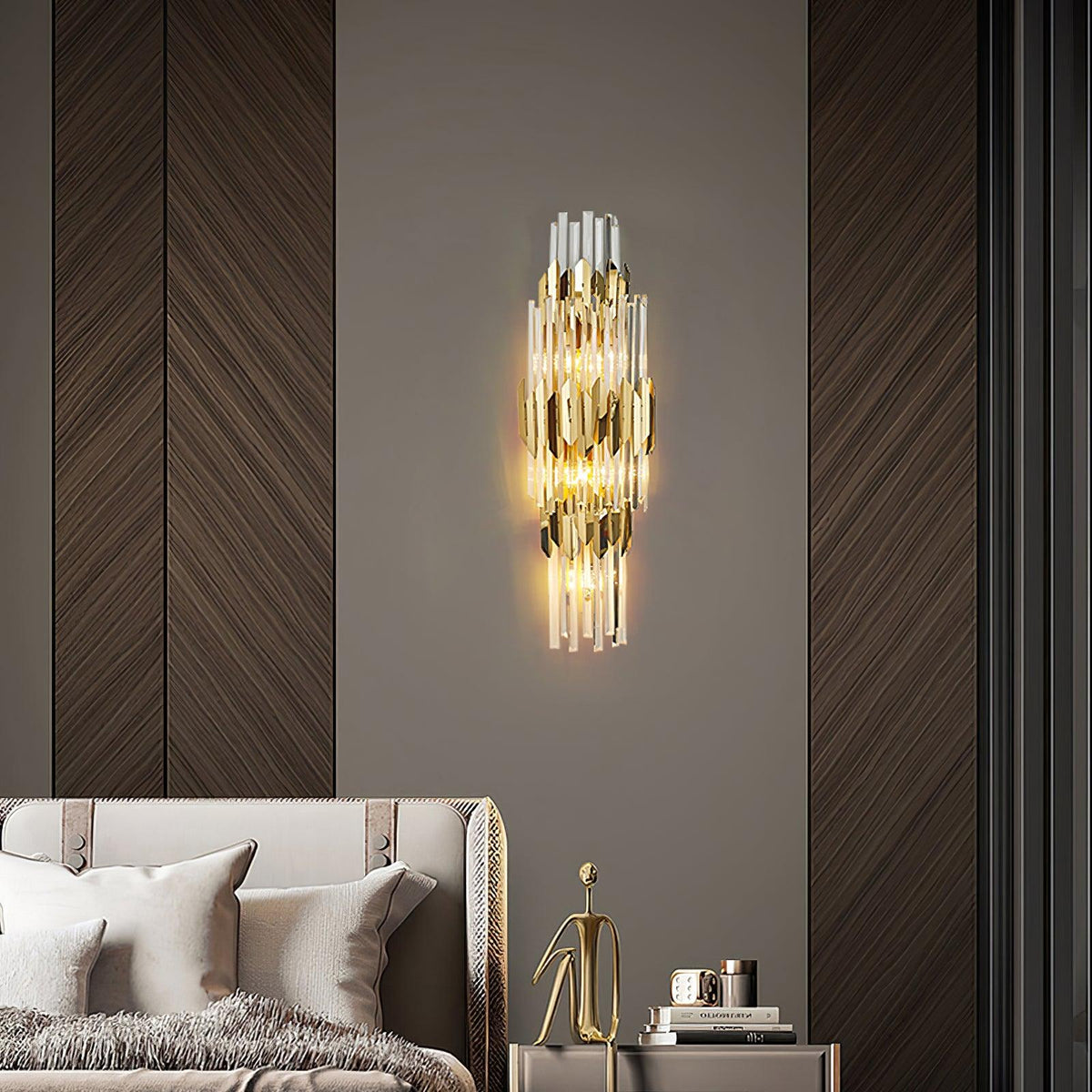 Elyoaria Nordic Art Three Layer Crystal Wall Light