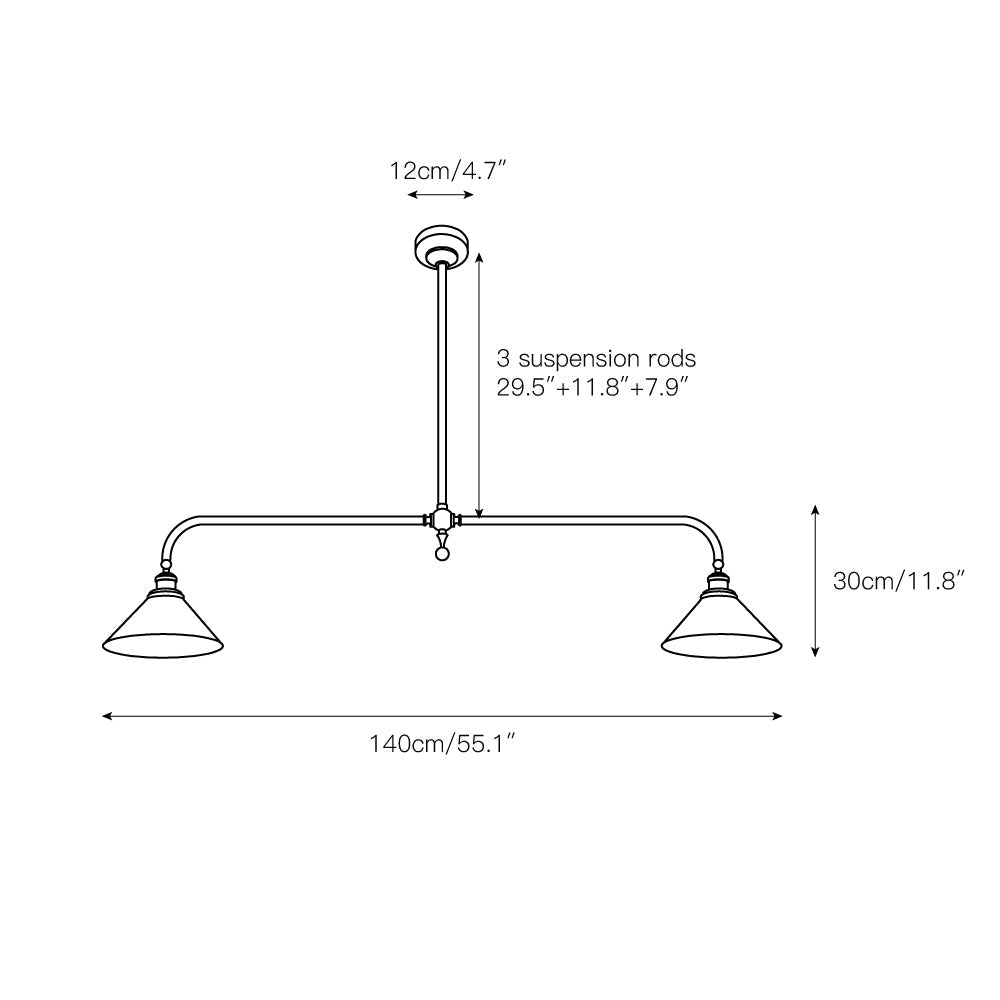 Veima Brass Linear Pendant Light