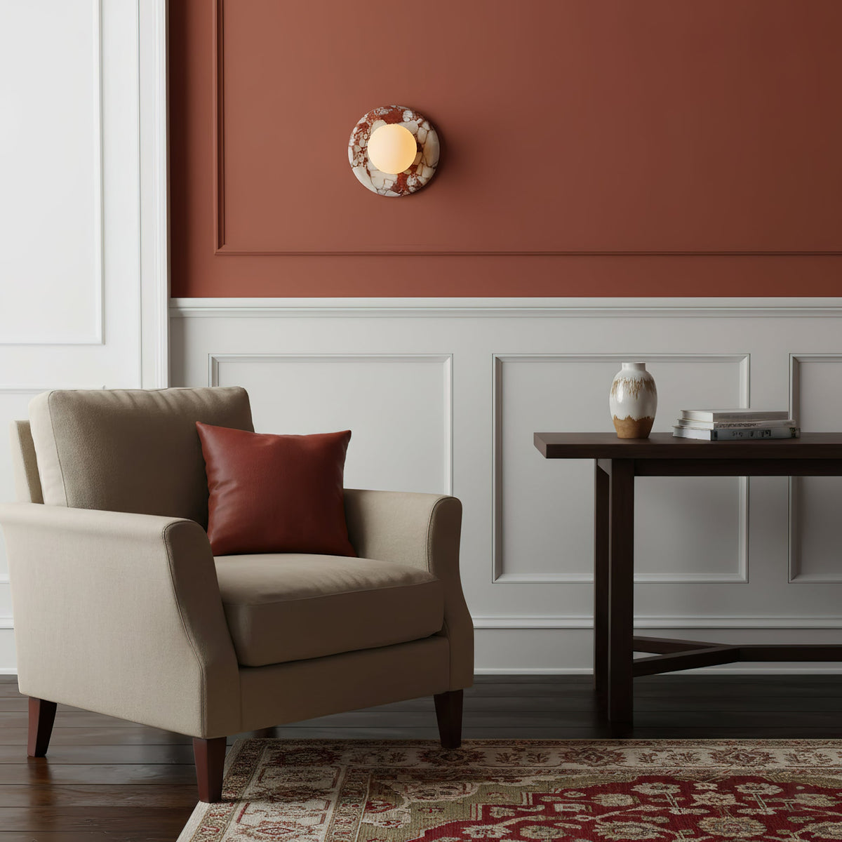 Dojan Red Marble Indoor Wall Light