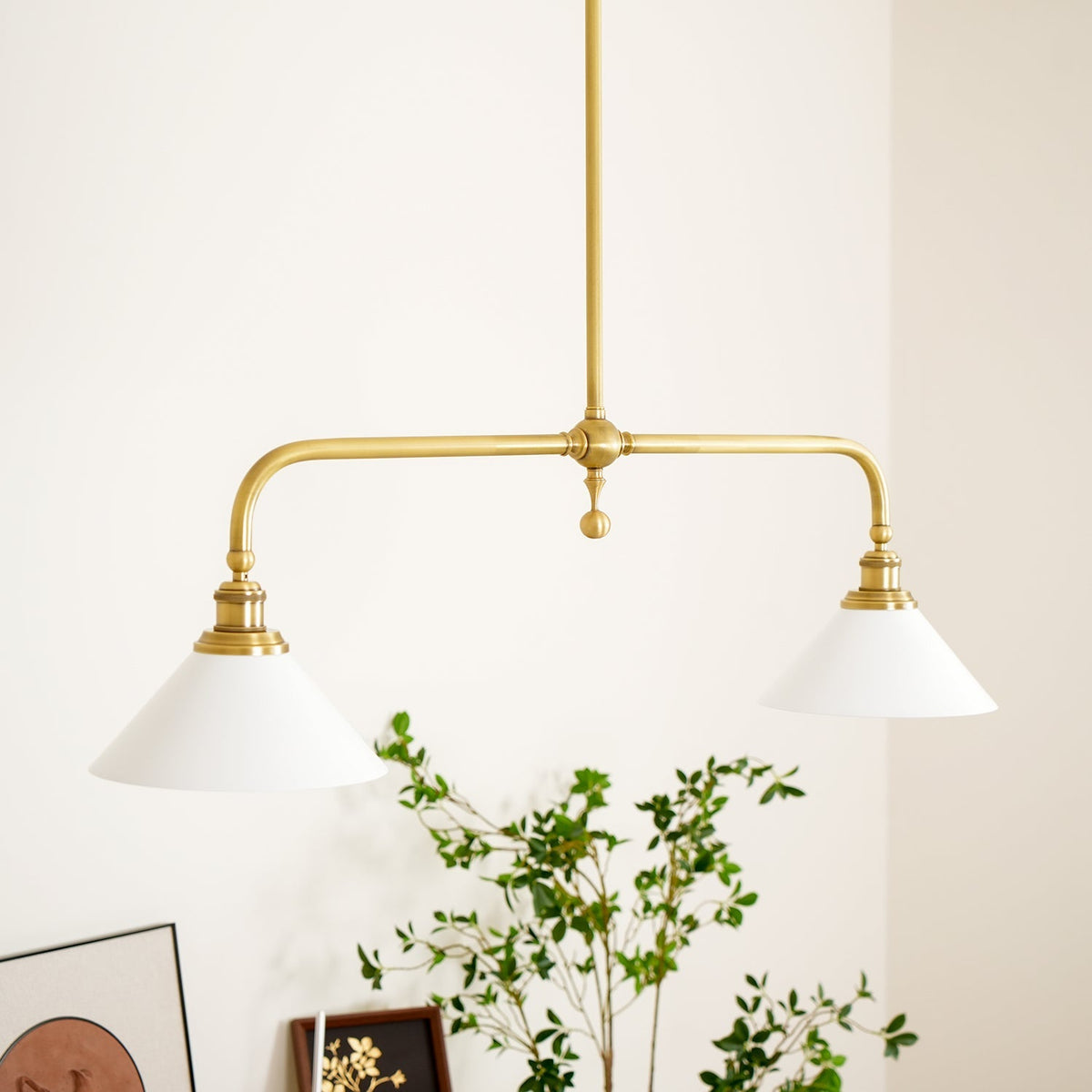 Veima Brass Linear Pendant Light