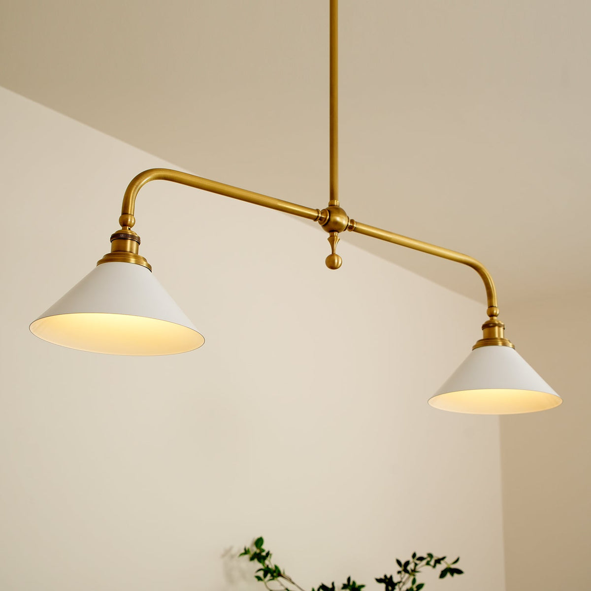Veima Brass Linear Pendant Light
