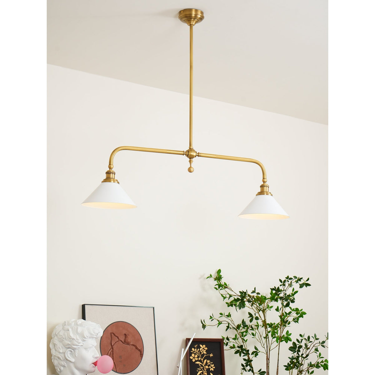 Veima Brass Linear Pendant Light