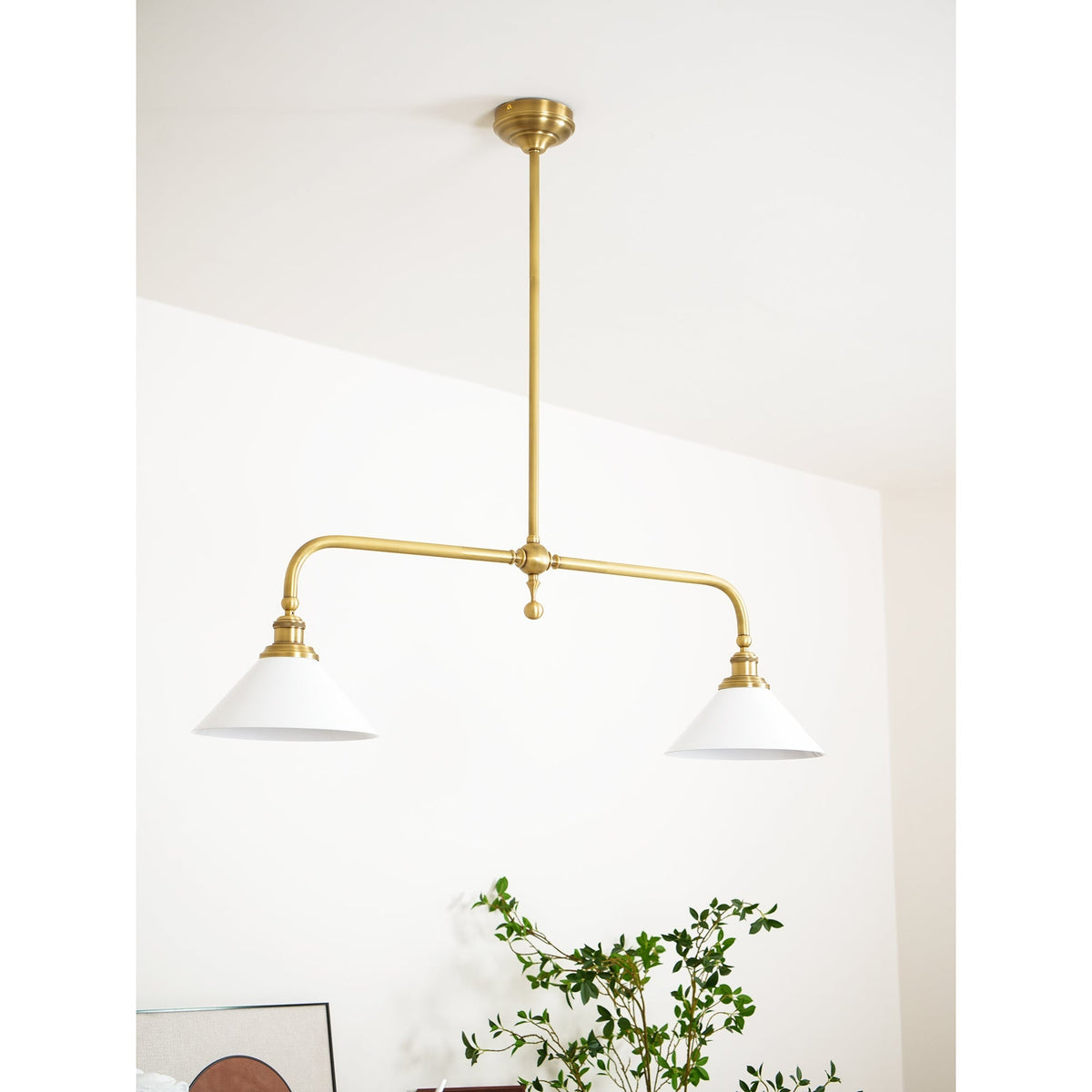 Veima Brass Linear Pendant Light