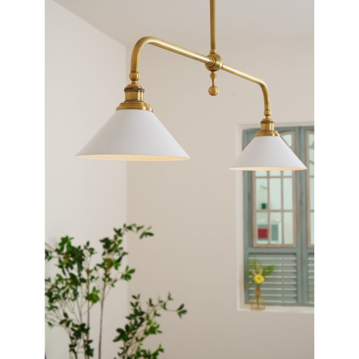 Veima Brass Linear Pendant Light