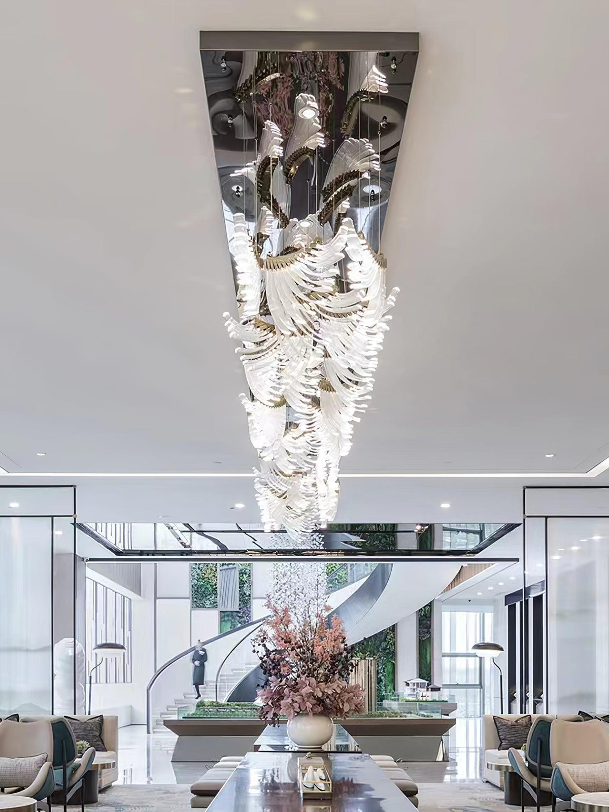 Tiered Postmodern Luxury Palmette Chandelier