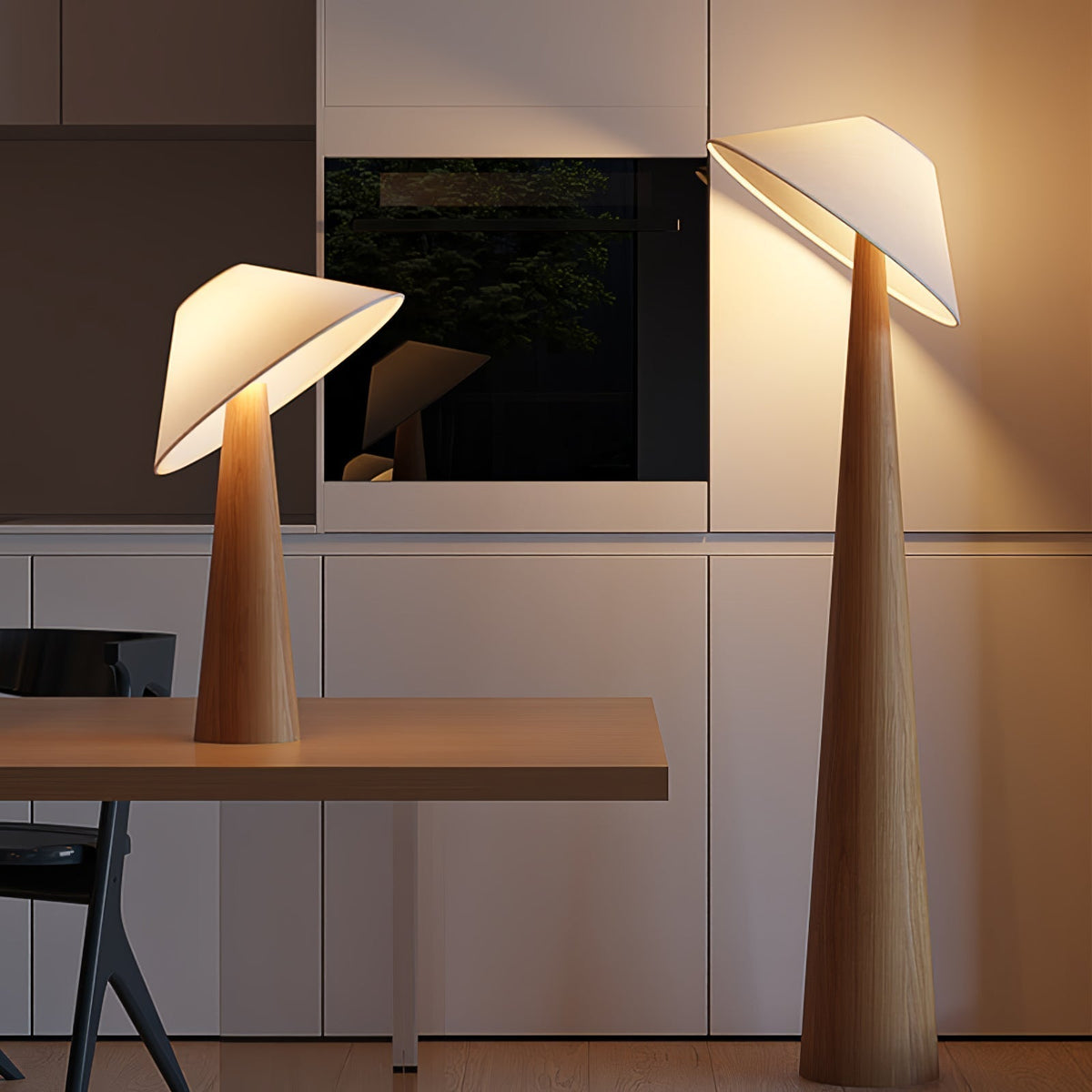 Vosile Sculptural Wood Table Lamp