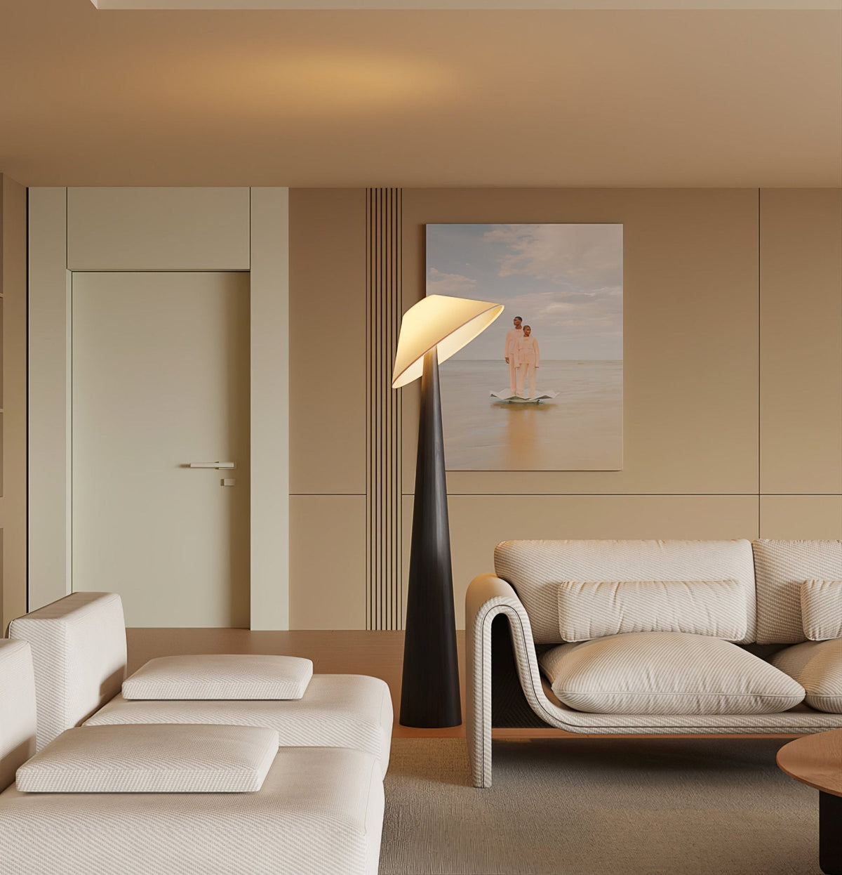 Apex Wooden Tapered Floor Lamp