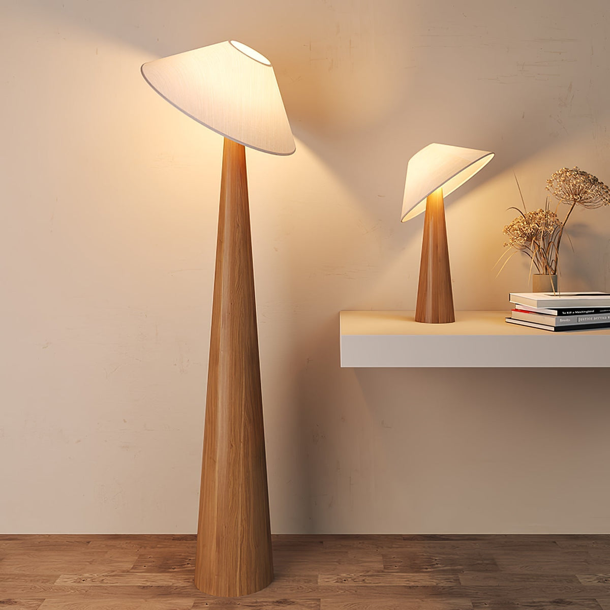 Vosile Sculptural Wood Table Lamp