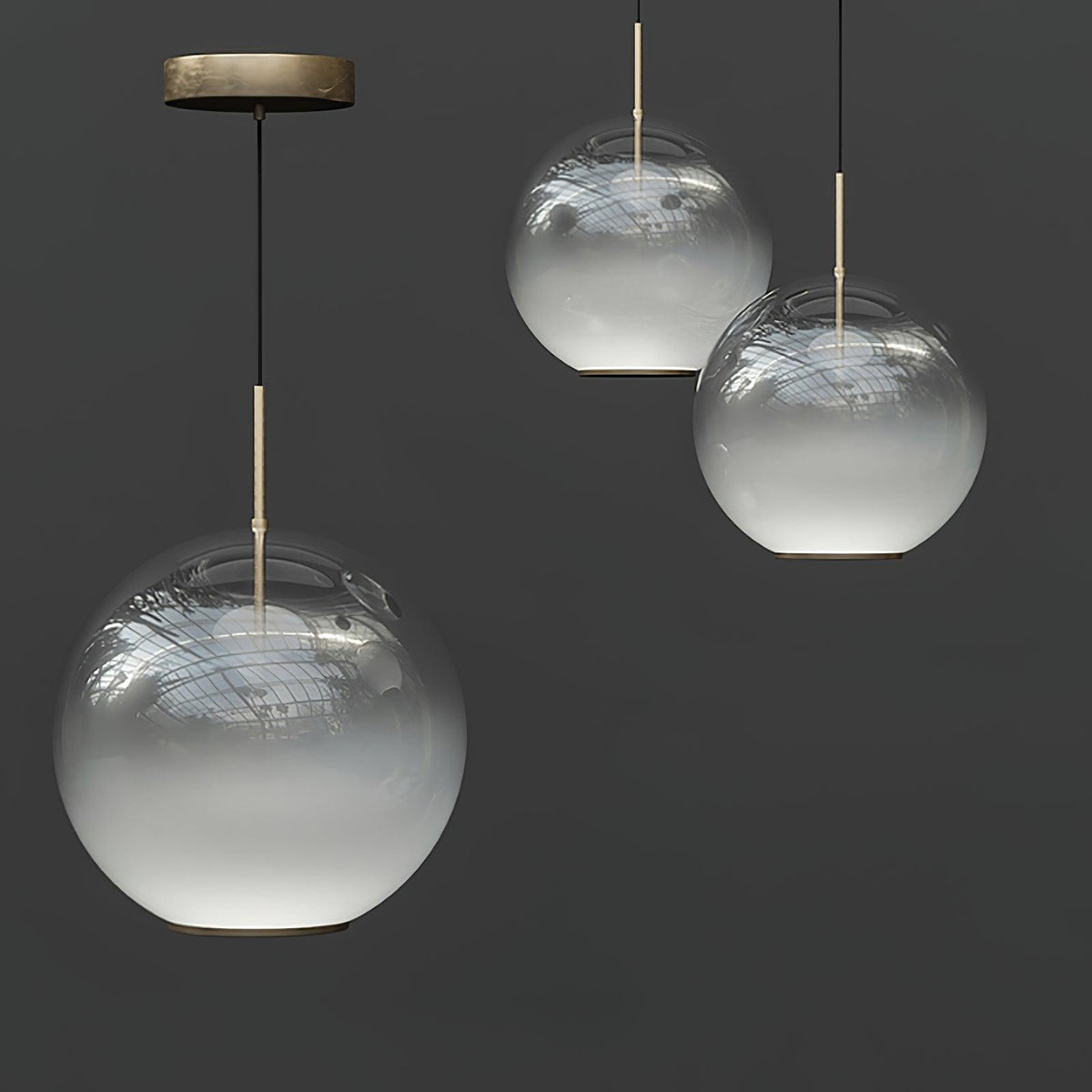 Celelaine Pendant Lamp Smoke Gray Glass Gradient for Living Room