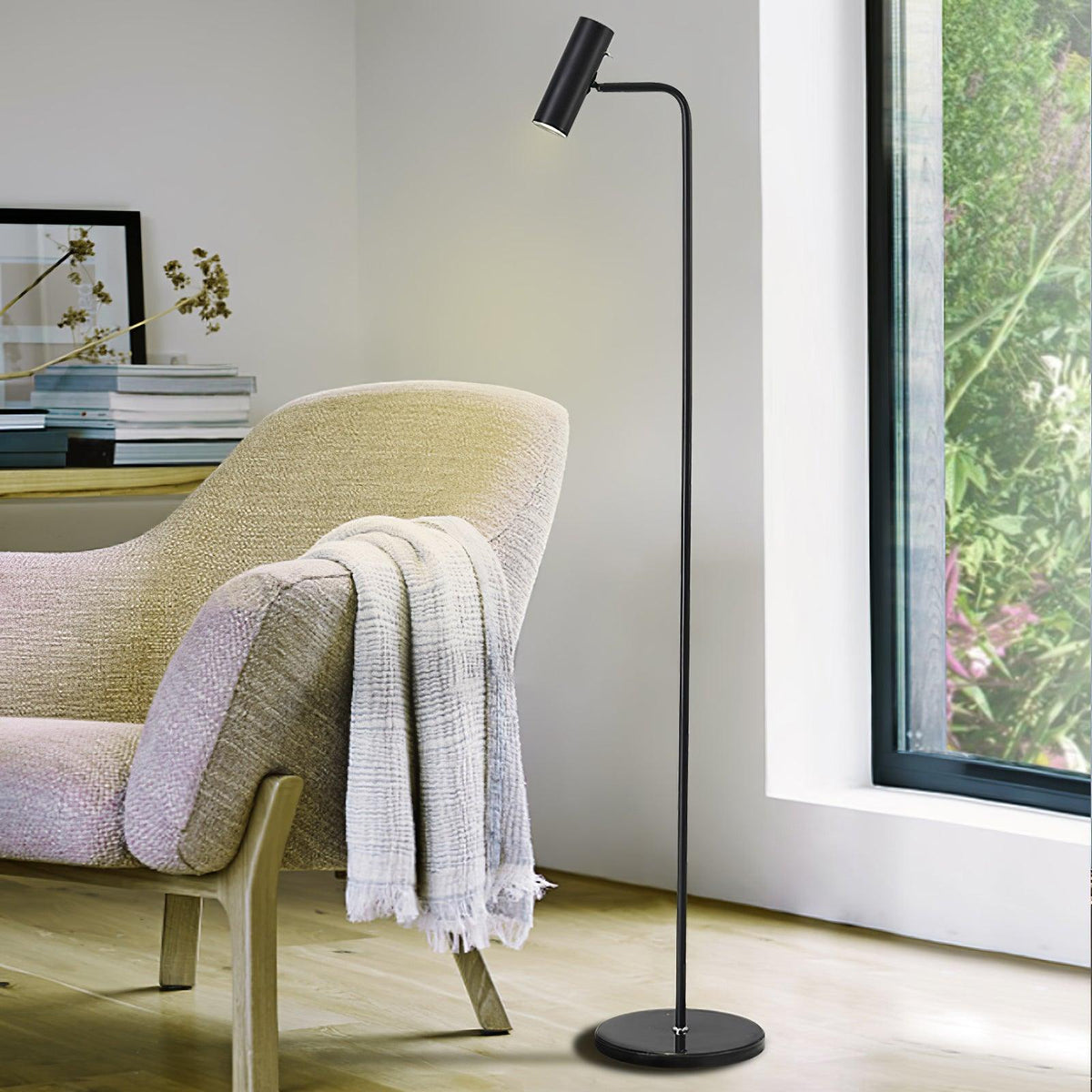 Nirixa Brass Industrial Floor Lamp