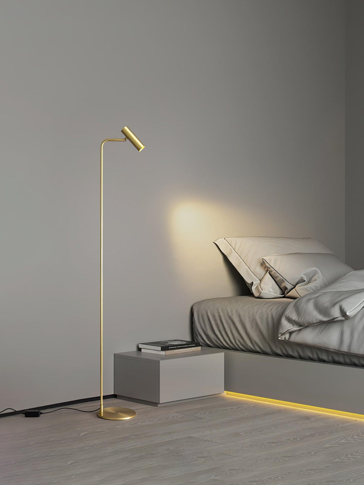 Nirixa Brass Industrial Floor Lamp