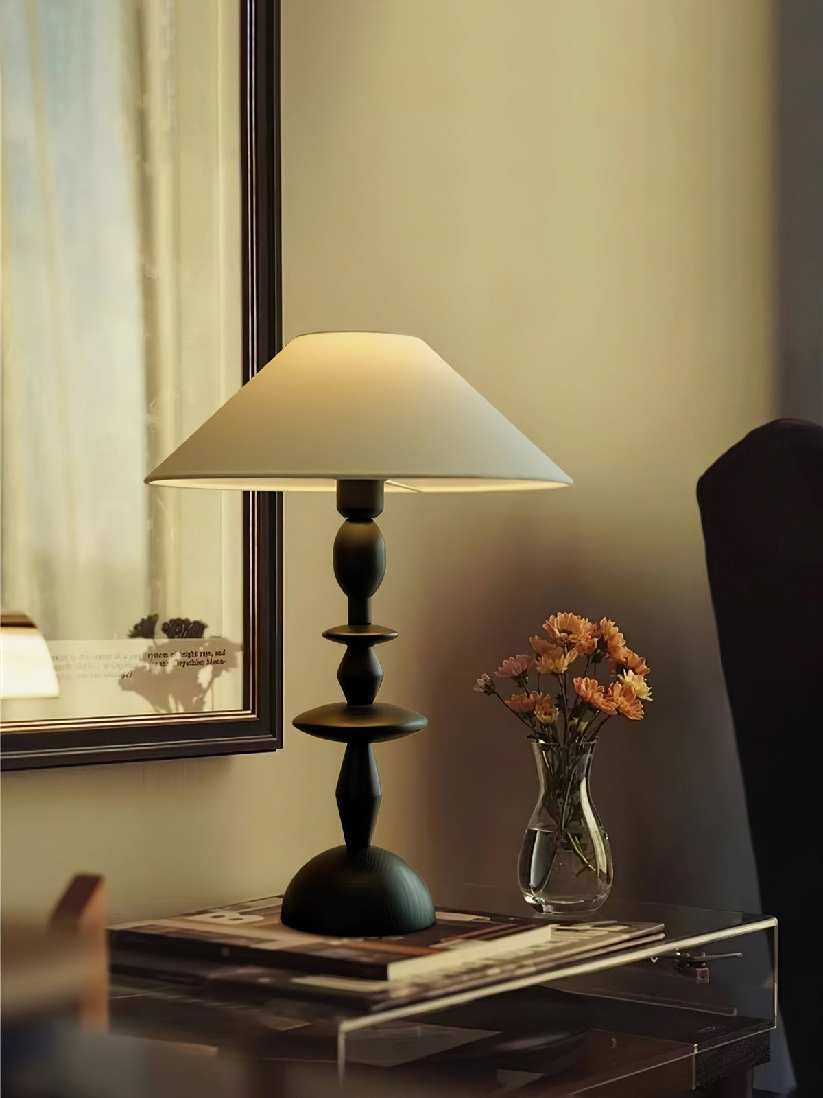 Halenir Wood Fabric Table Lamp