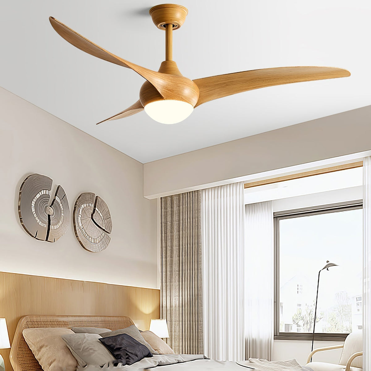 Selerena Natural Traditional Ceiling Fan Light