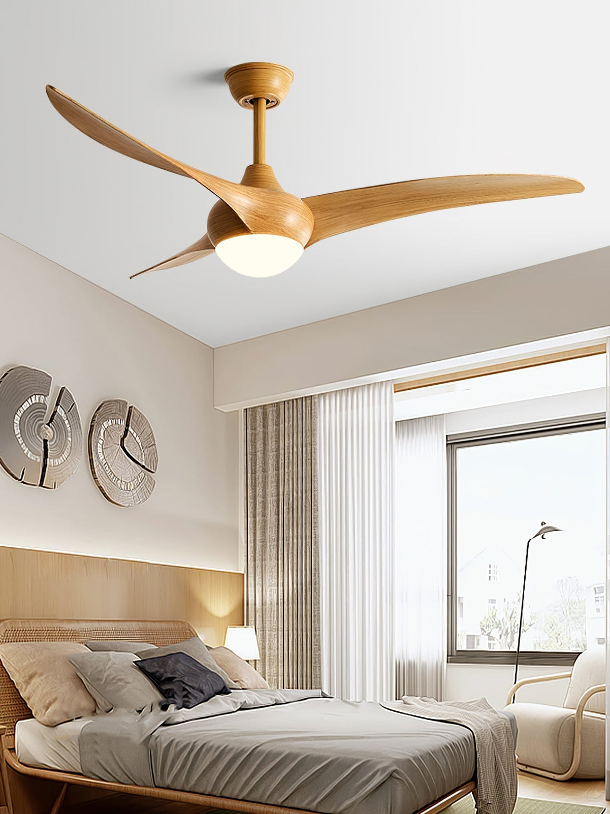 Selerena Natural Traditional Ceiling Fan Light