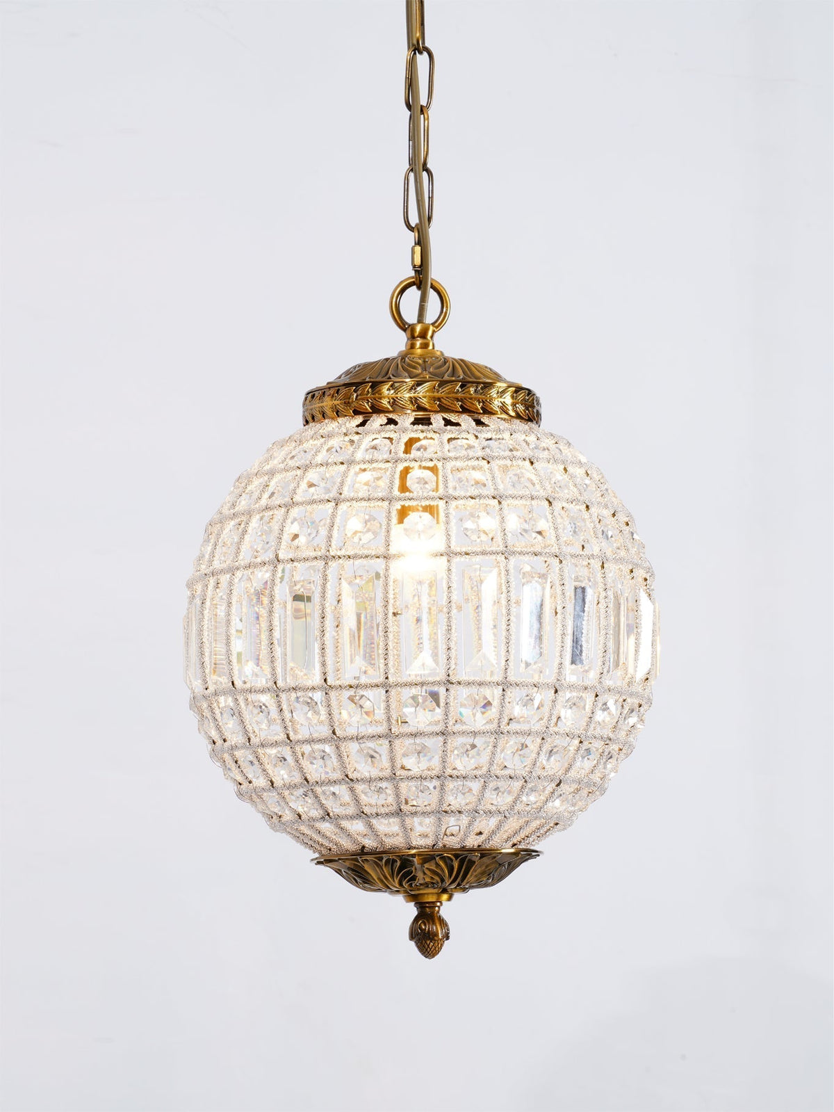 Elyinissa Chandelier Gold Globe Crystal Vintage