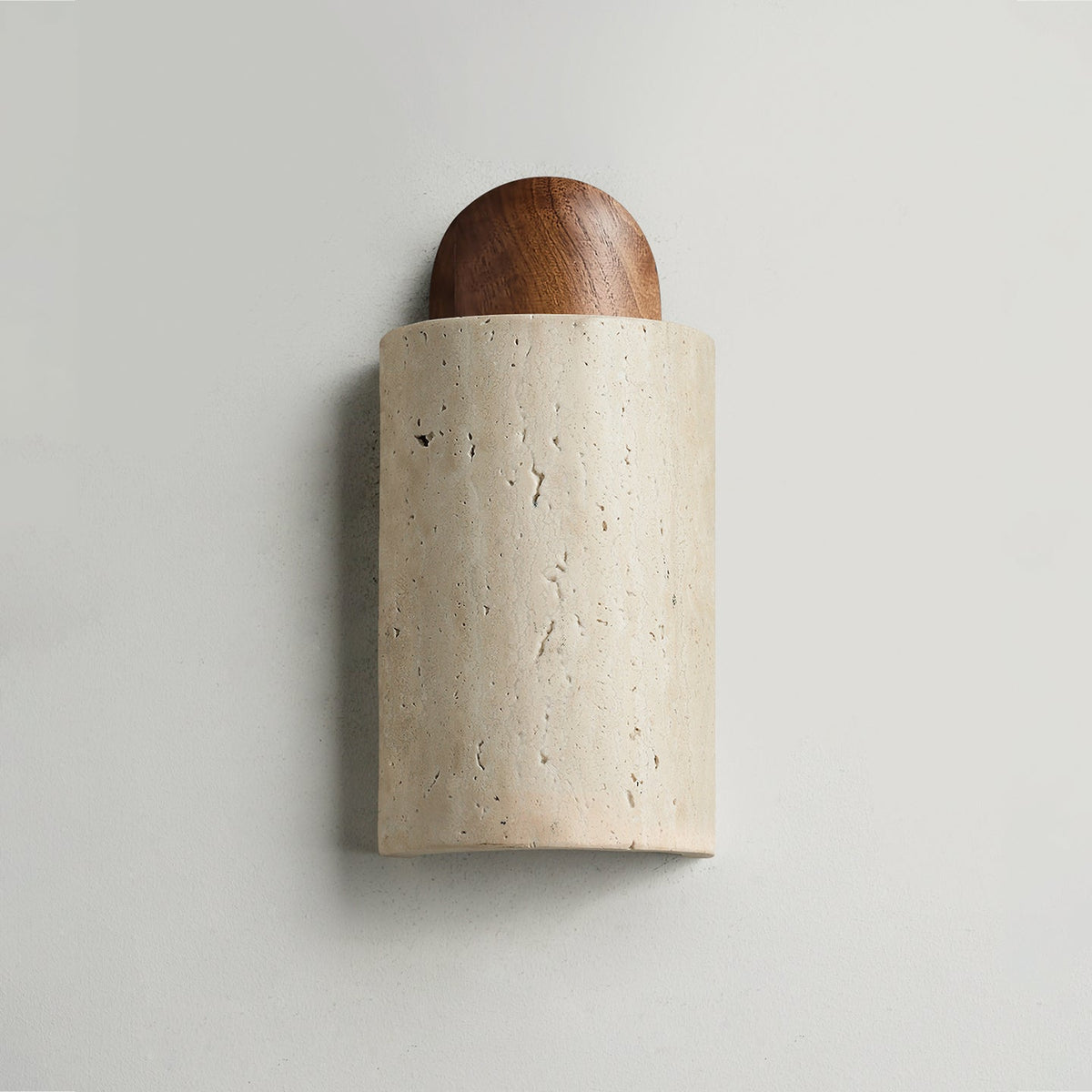 Zyphe Natural Yellow Travertine Capsule Wall Lamp