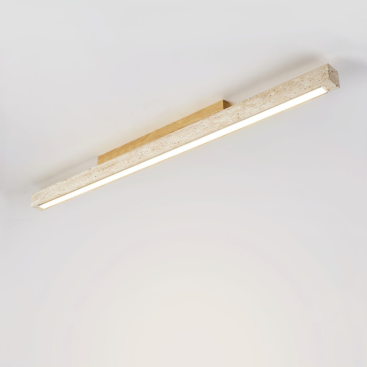 Valinian Minimalist Travertine Linear Ceiling Light