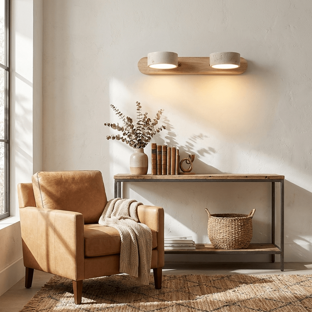 Hewen Travertine Duo Indoor Wall Light