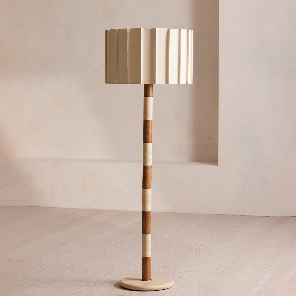 Vrys Travertine Striped Floor Lamp