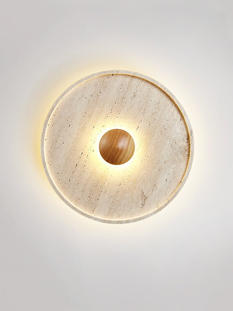 Gino Yellow Travertine Halo Ceiling Lamp Wall Light