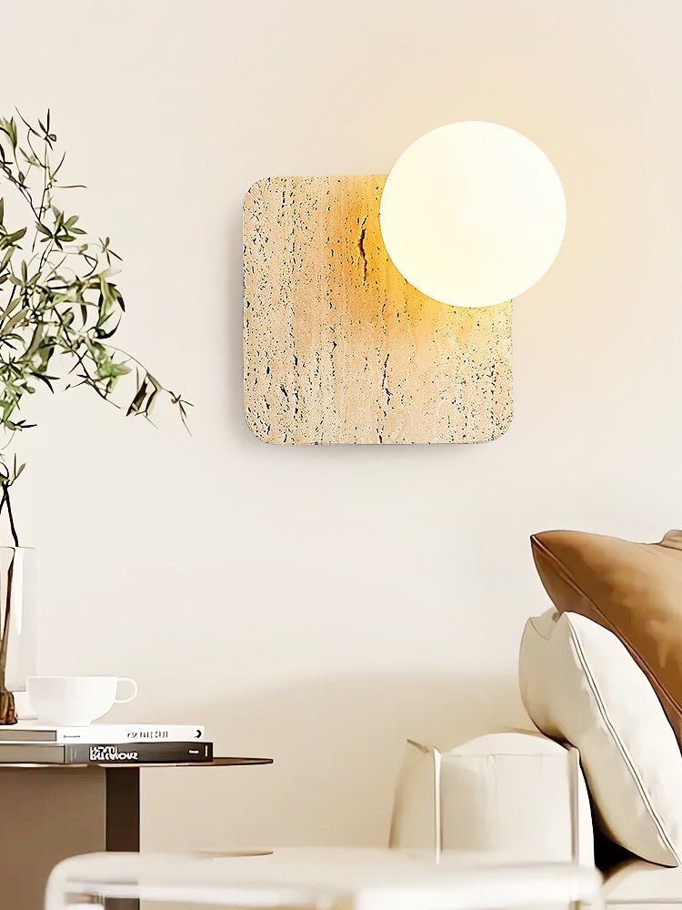 Pia Elmwood Globe Wood Wall Lamp