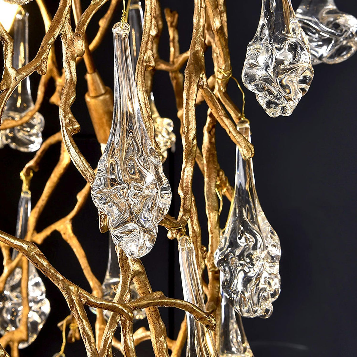 Abeleisa Tree Branch Staircase Brass Crystal Chandelier