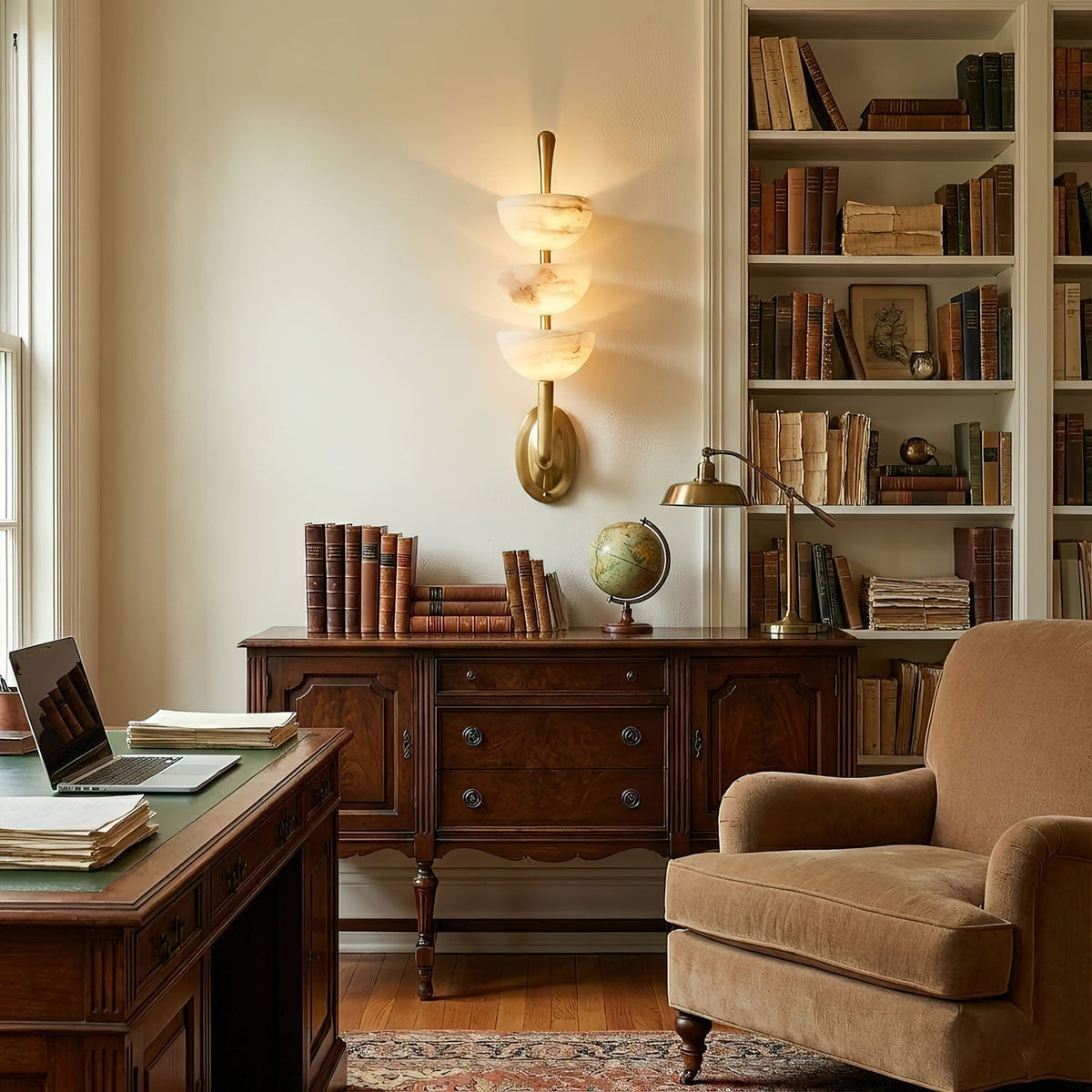 Pamio Triple Alabaster Indoor Wall Light