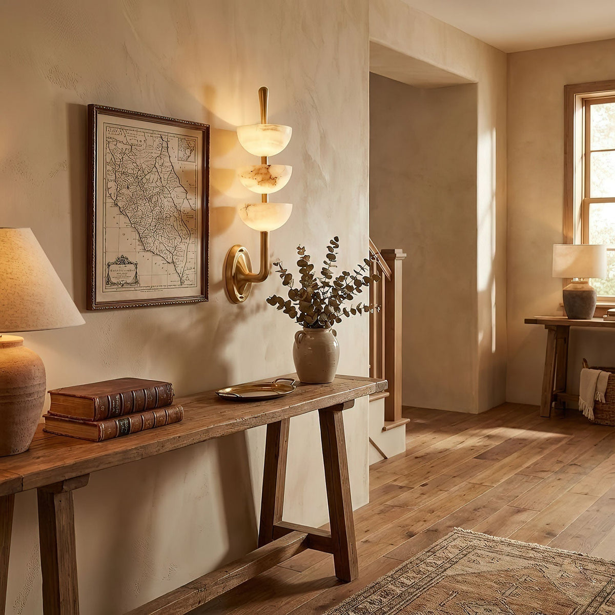 Pamio Triple Alabaster Indoor Wall Light