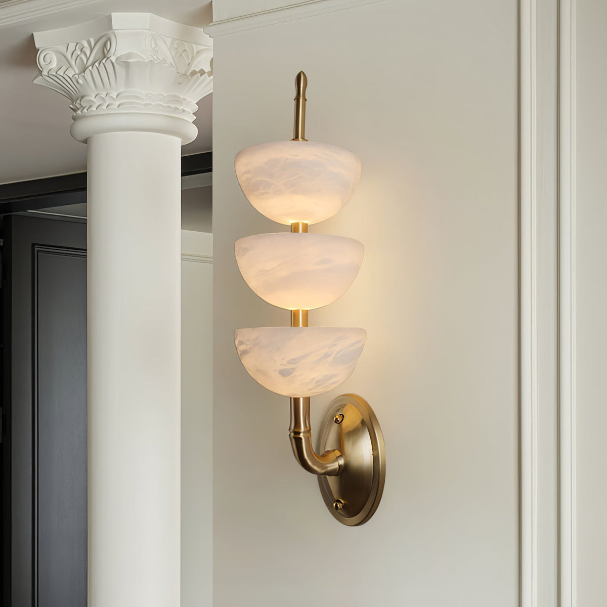 Pamio Triple Alabaster Indoor Wall Light