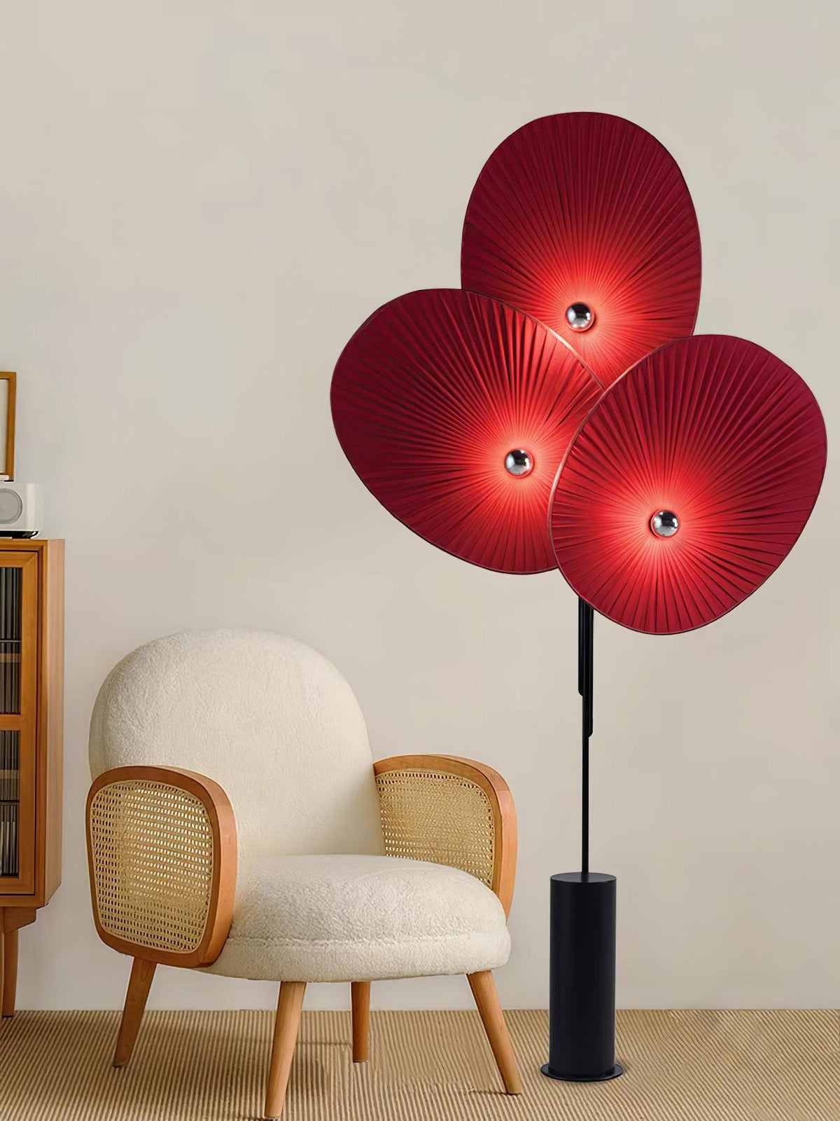 Scarlet Petal Fabric Floor Lamp