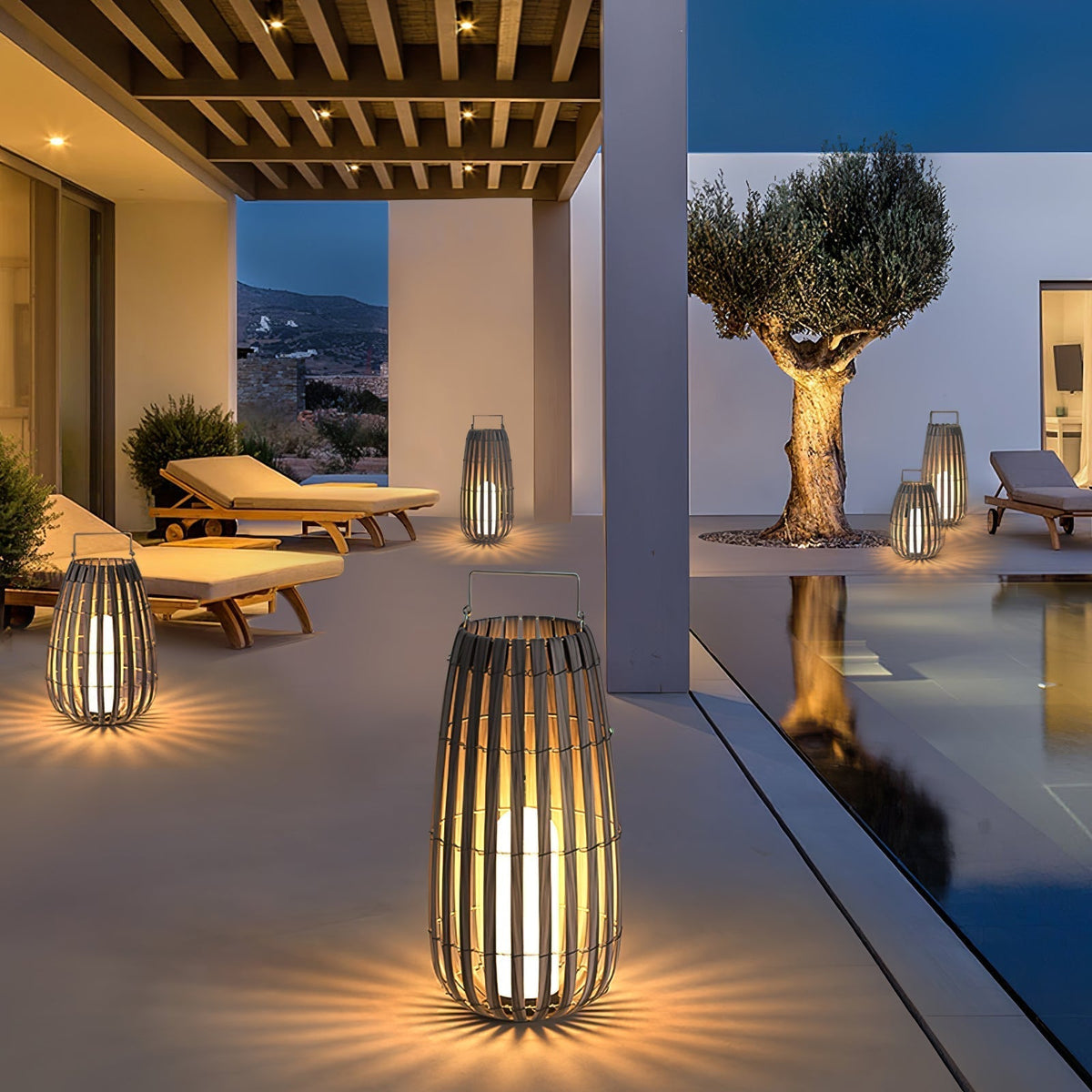 Veshael Tropic Braid Lantern Outdoor Lamp