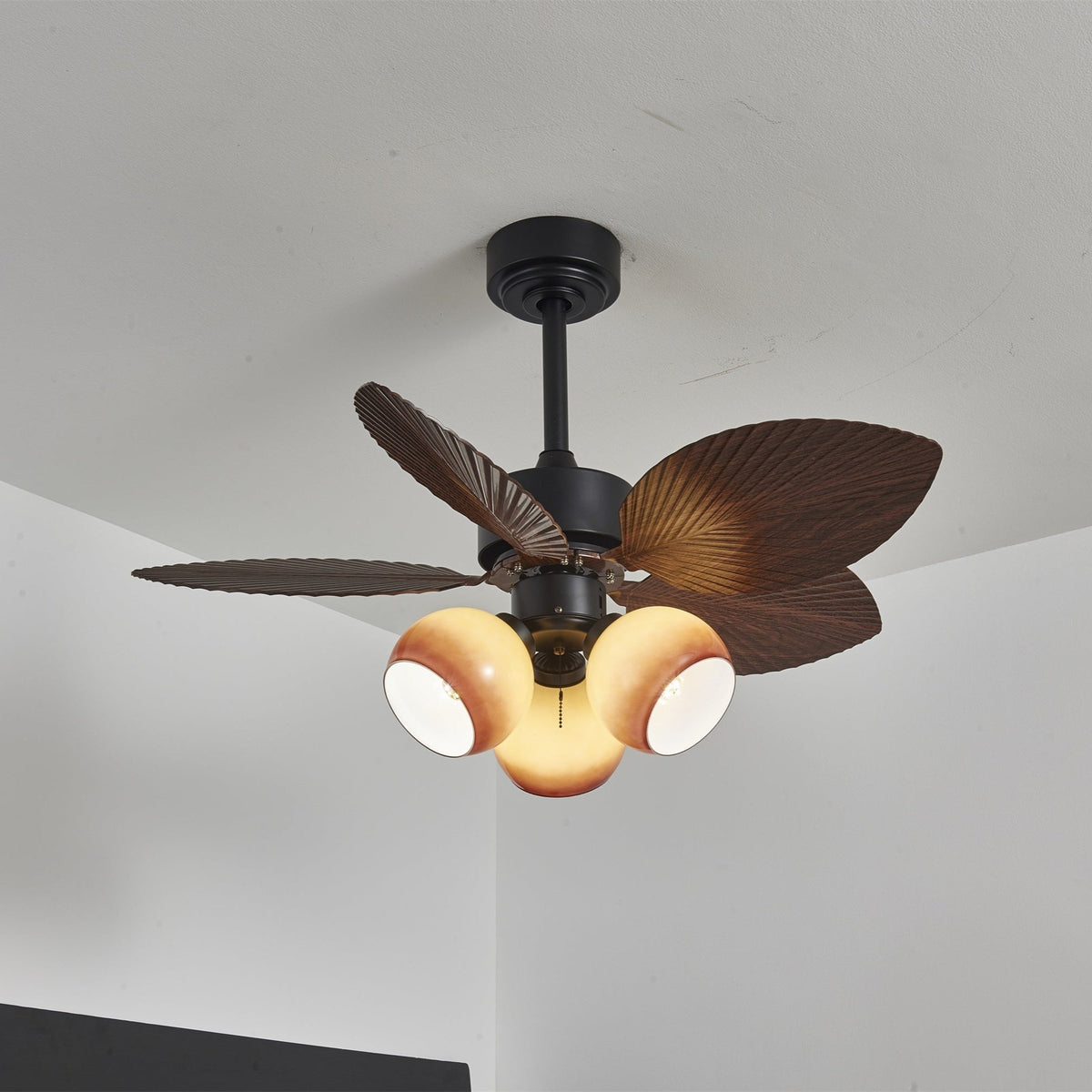 Rinaleria Vintage Wood Ceiling Fan Light
