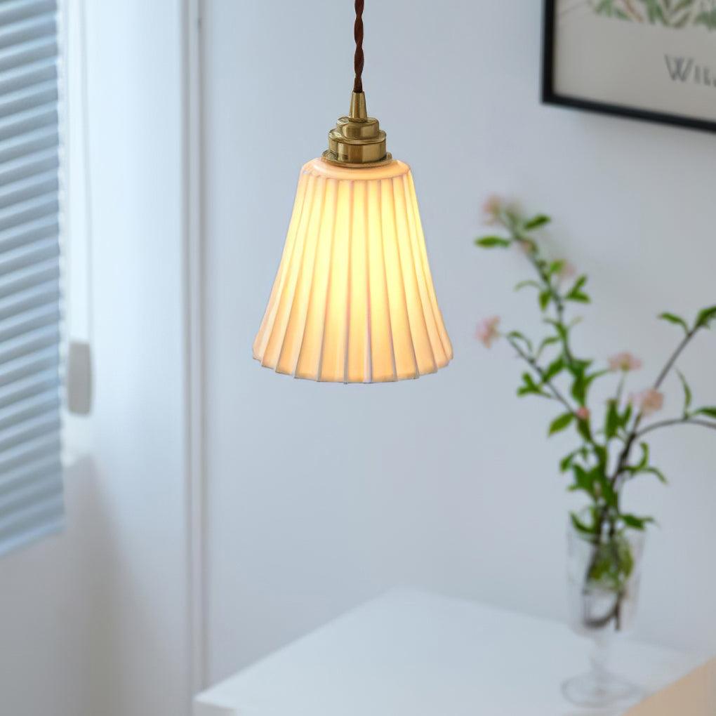 Mirirette Premium Nordic Art Trumpet Ceramic Pendant Light