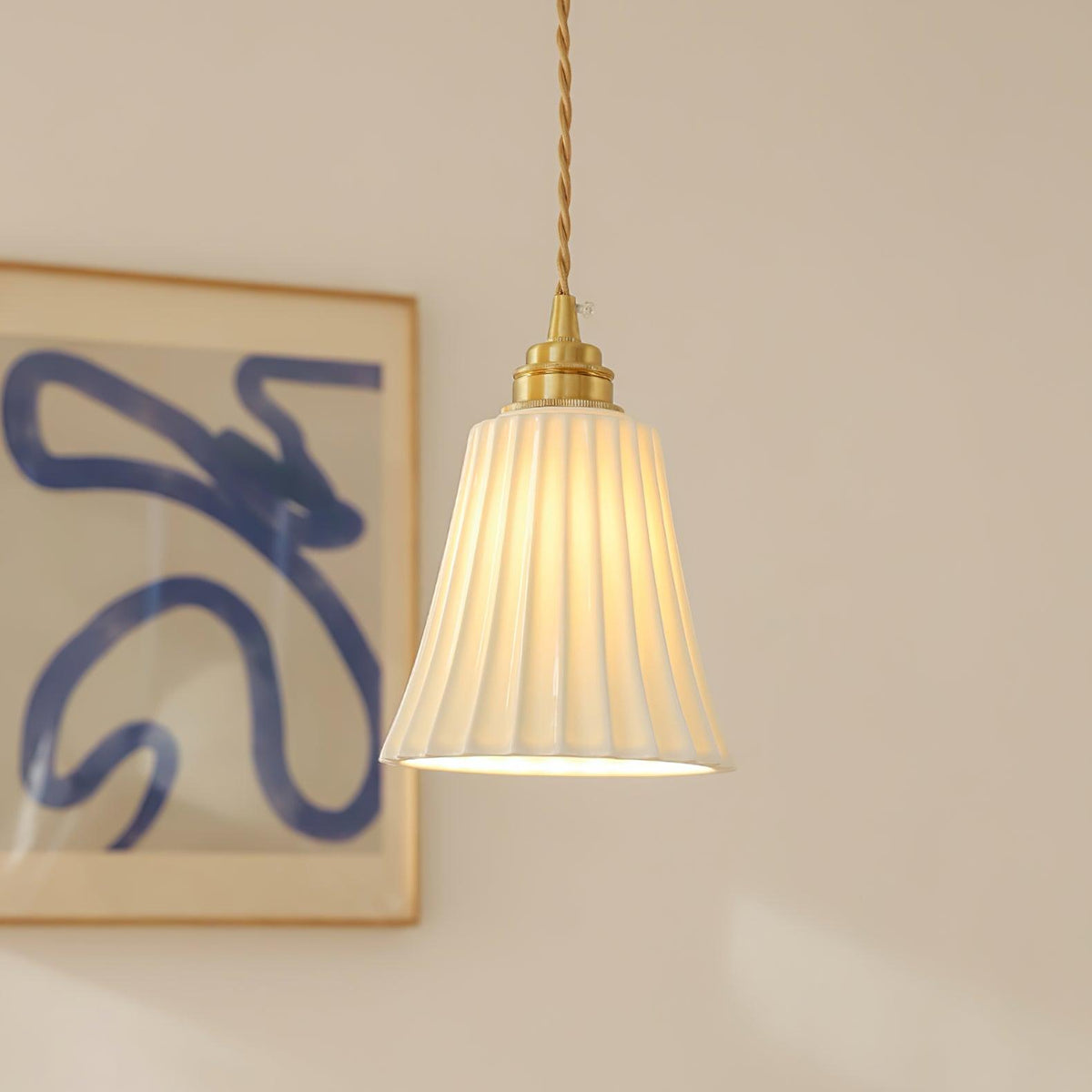 Mirirette Premium Nordic Art Trumpet Ceramic Pendant Light