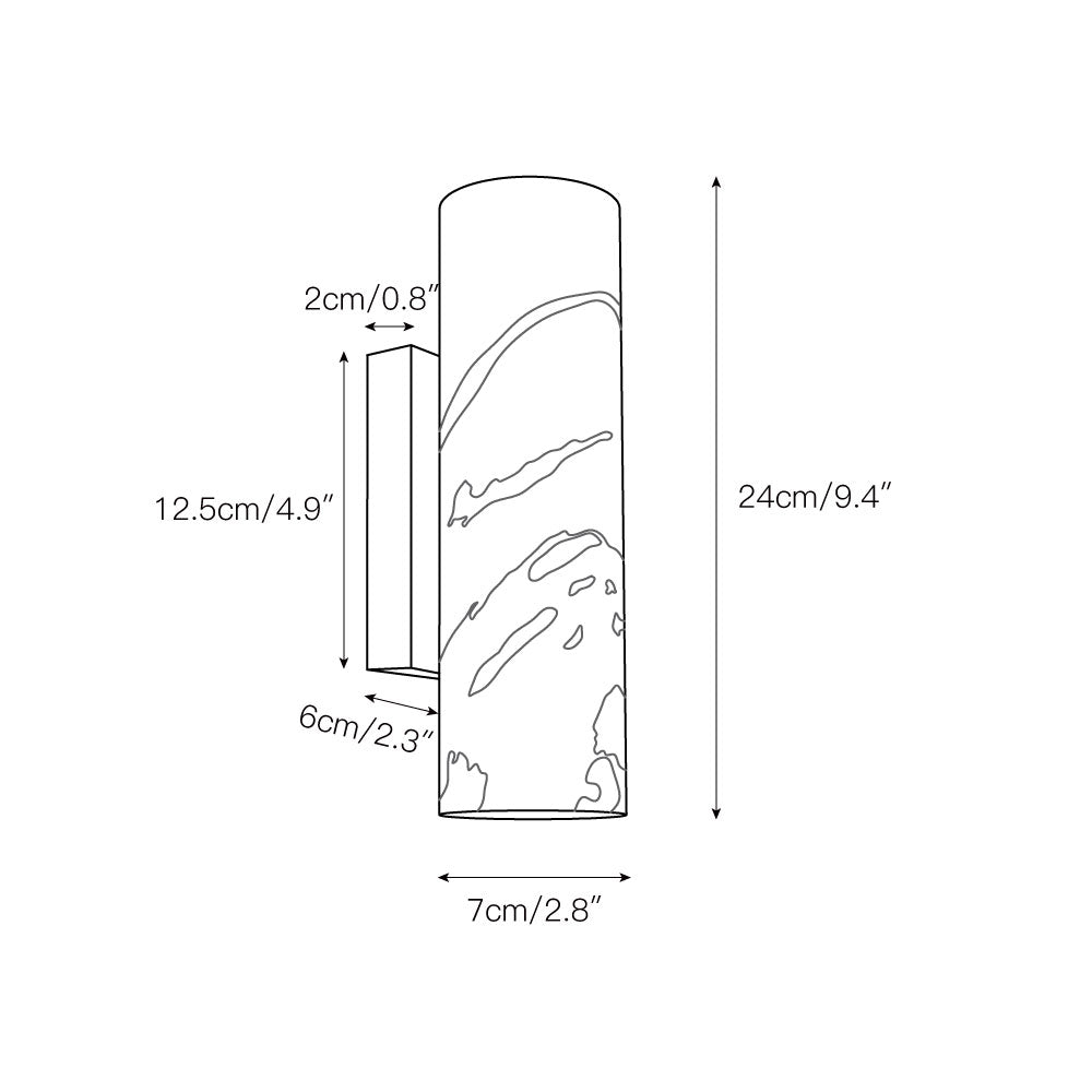 Kenoa Tubular Marble Indoor Wall Light