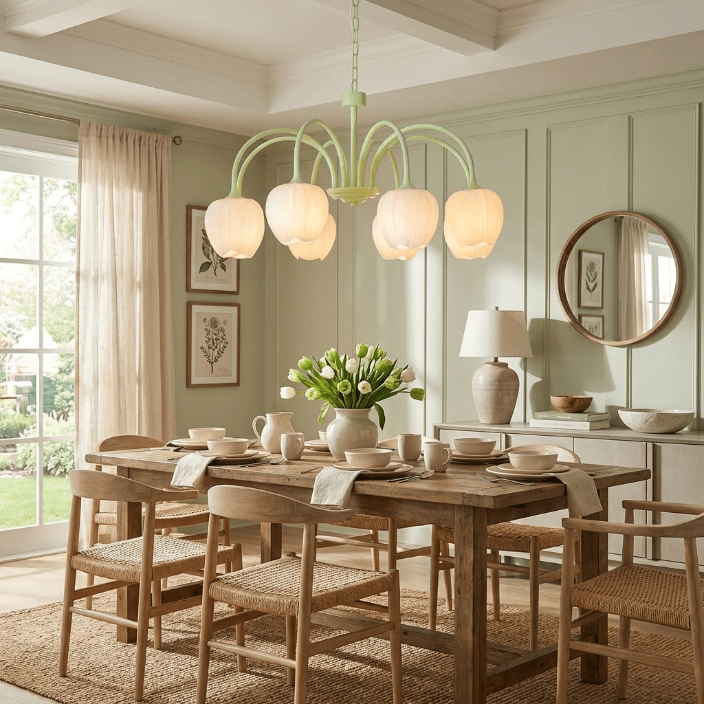 Gaina Tulip Matcha Chandelier