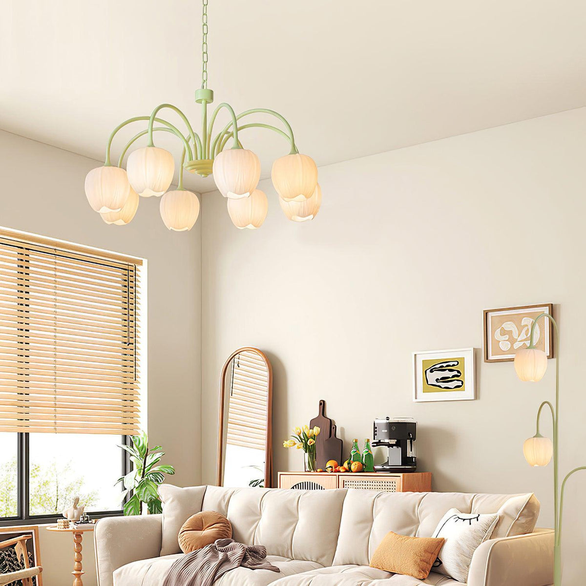 Gaina Tulip Matcha Chandelier