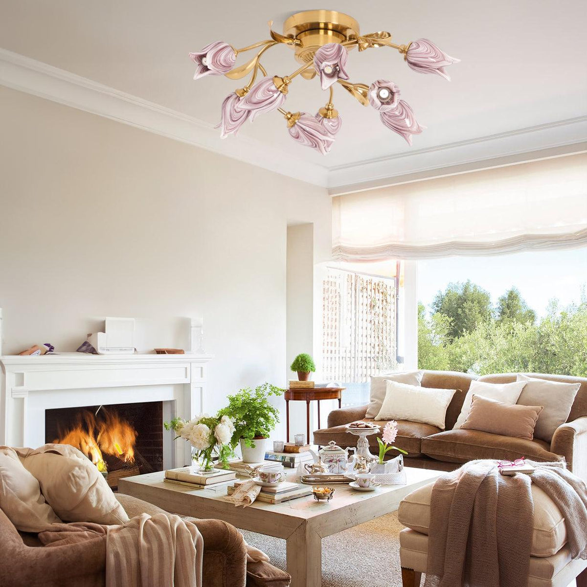 Vathaos Tulip Serenade Glass Ceiling Lamp