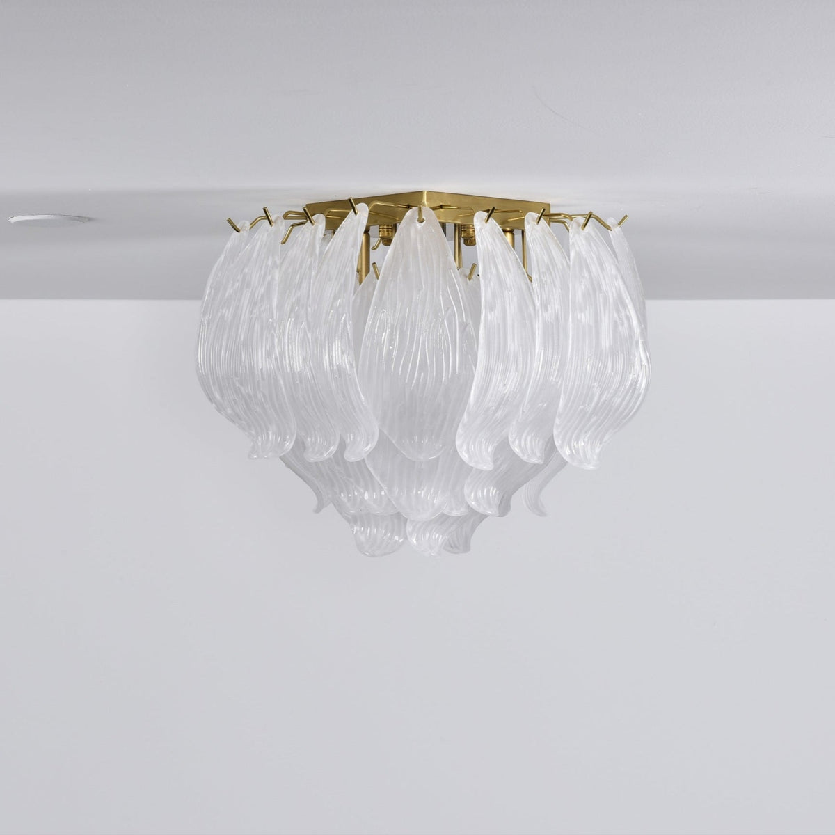 Liorivina Ceiling Lamp Murano Petal Hand-Blown Glass Flushmount