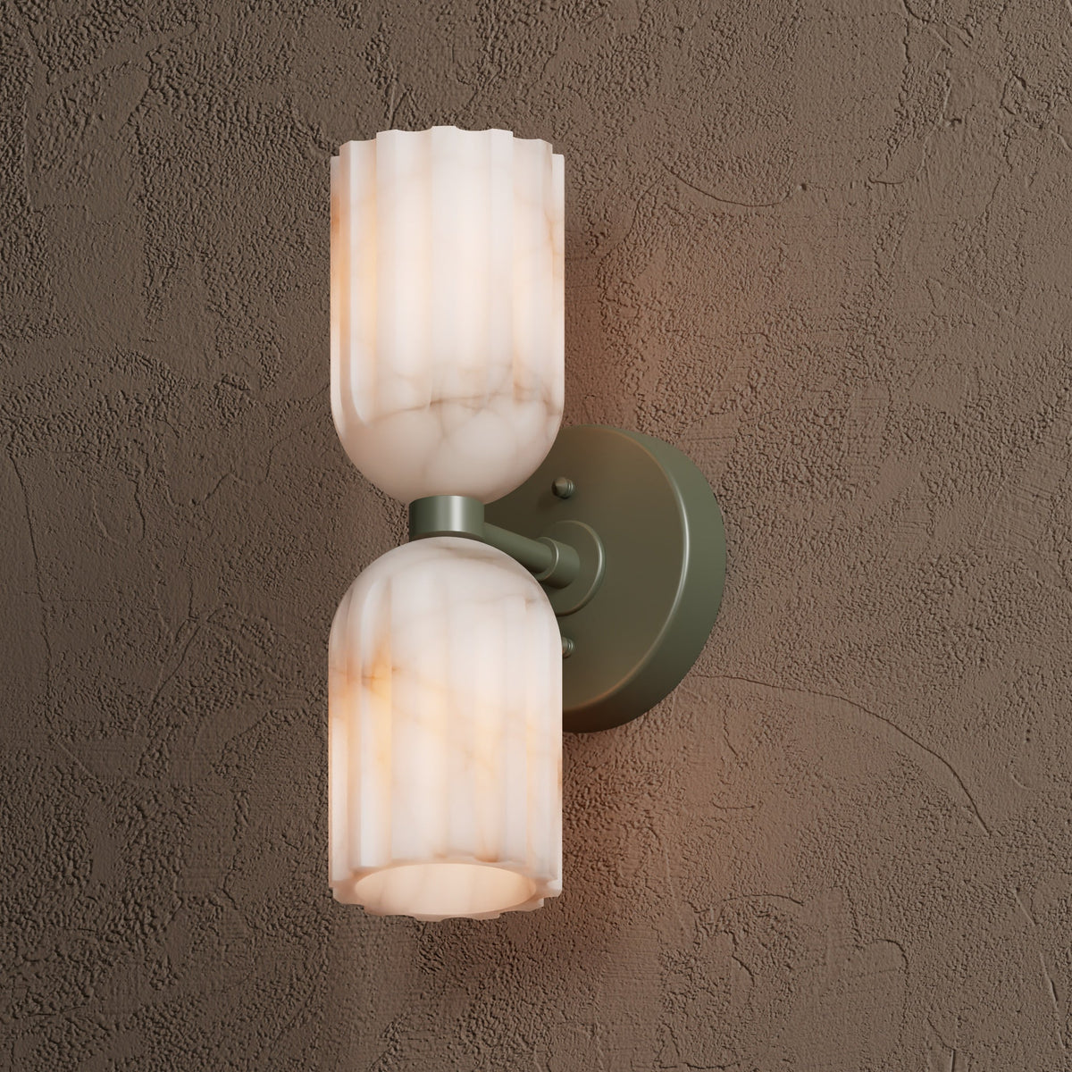 Uraeeth Modern Minimalist Double Brass Alabaster Wall Lamp