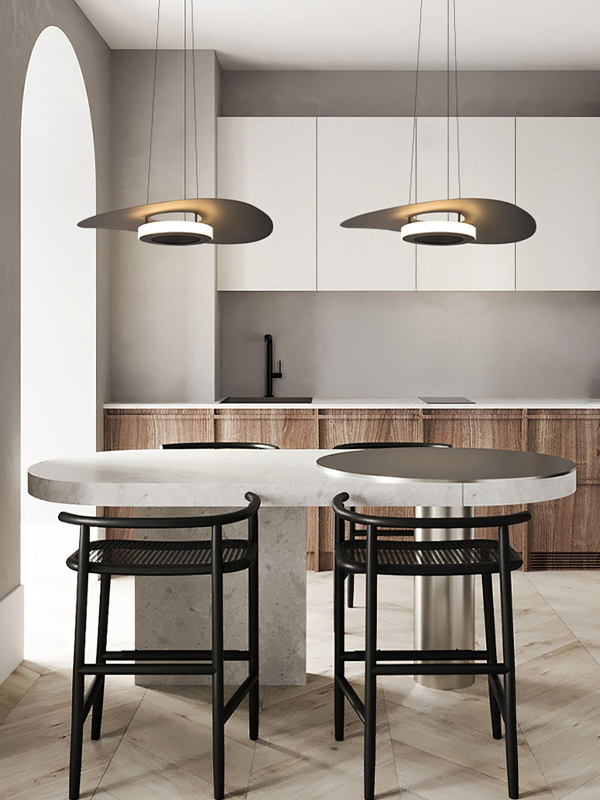Woka Pendant Lamp Aluminum UFO Ring Minimalist