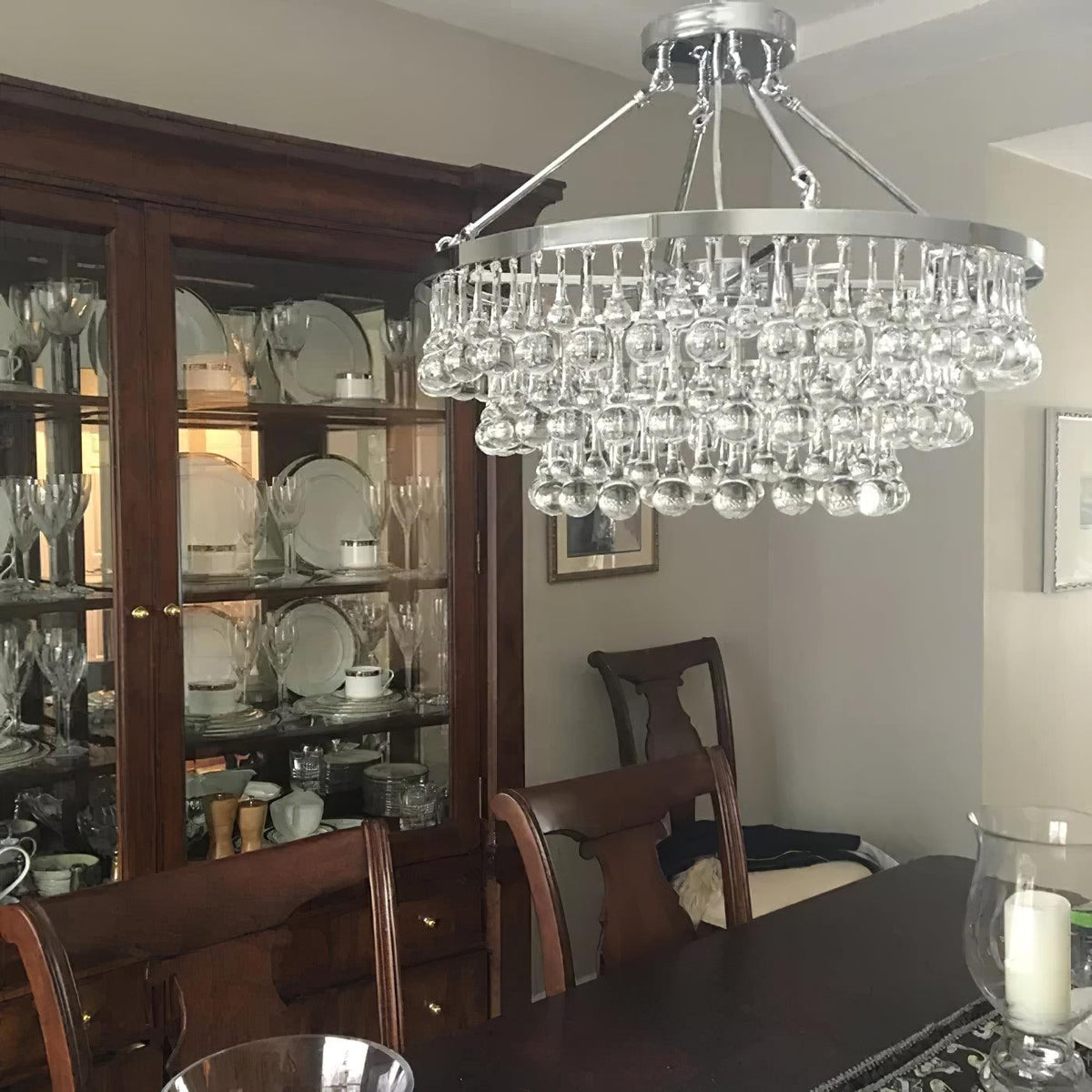 Avelis Postmodern Luxury Unique Tiered Crystal Chandelier